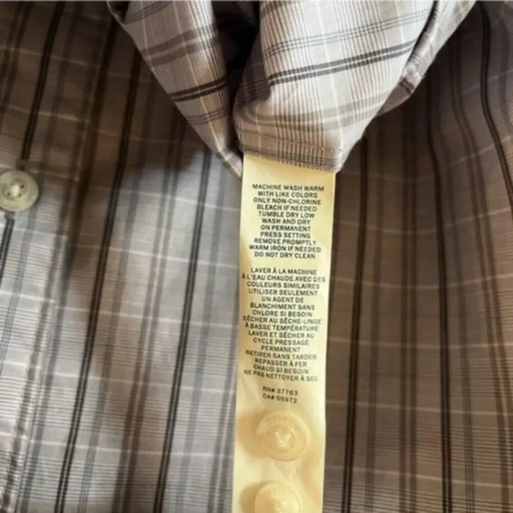 Perry Ellis Lavender Plaid Button Down Size Medium - Picture 10 of 10